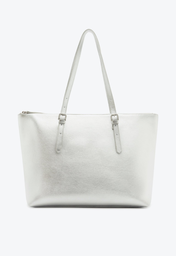 Bolsa Shopping Prata Schutz Grande Sara Couro