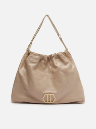 Bolsa Hobo Bege Arezzo Couro Esther Grande