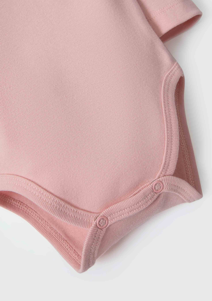 Body Bebê Rosa Hering Manga Longa Em Ribana