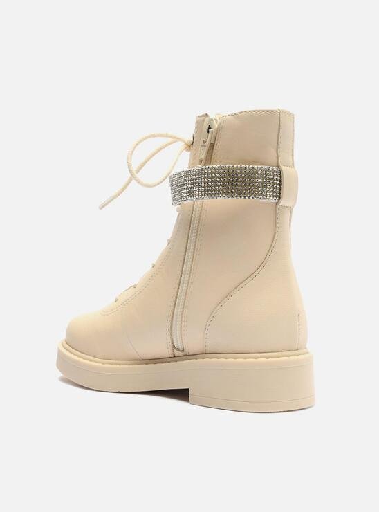 COTURNO INFANTIL OFF-WHITE AREZZO TIRA STRASS BAMBINI