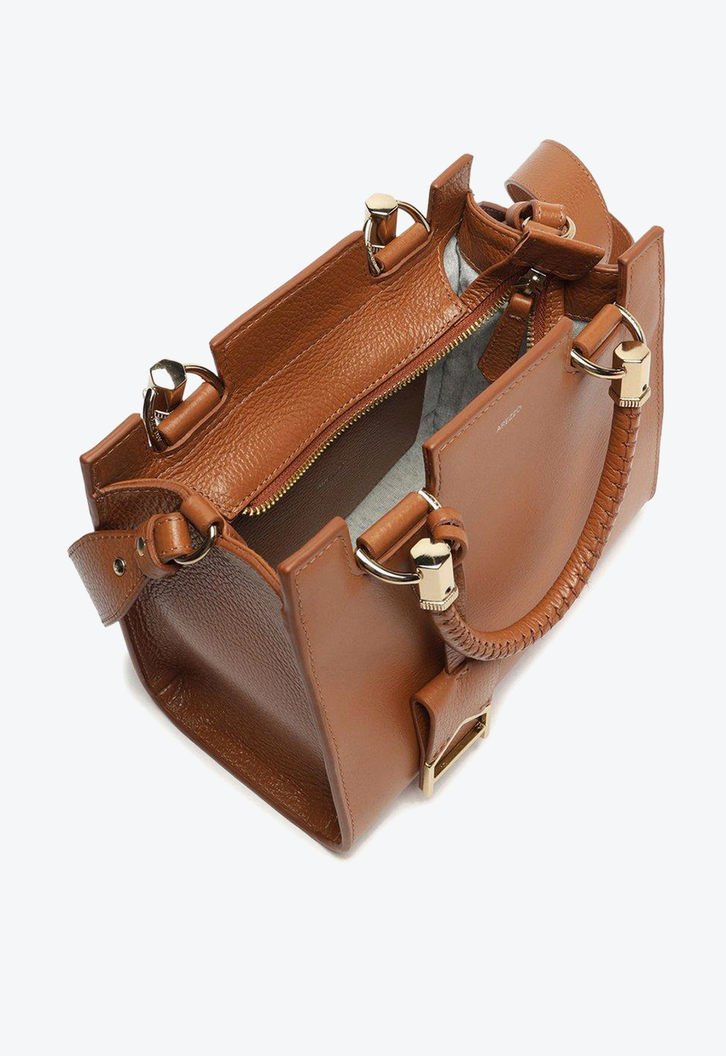 Bolsa Tote Marrom Arezzo Couro Média Abbraccio