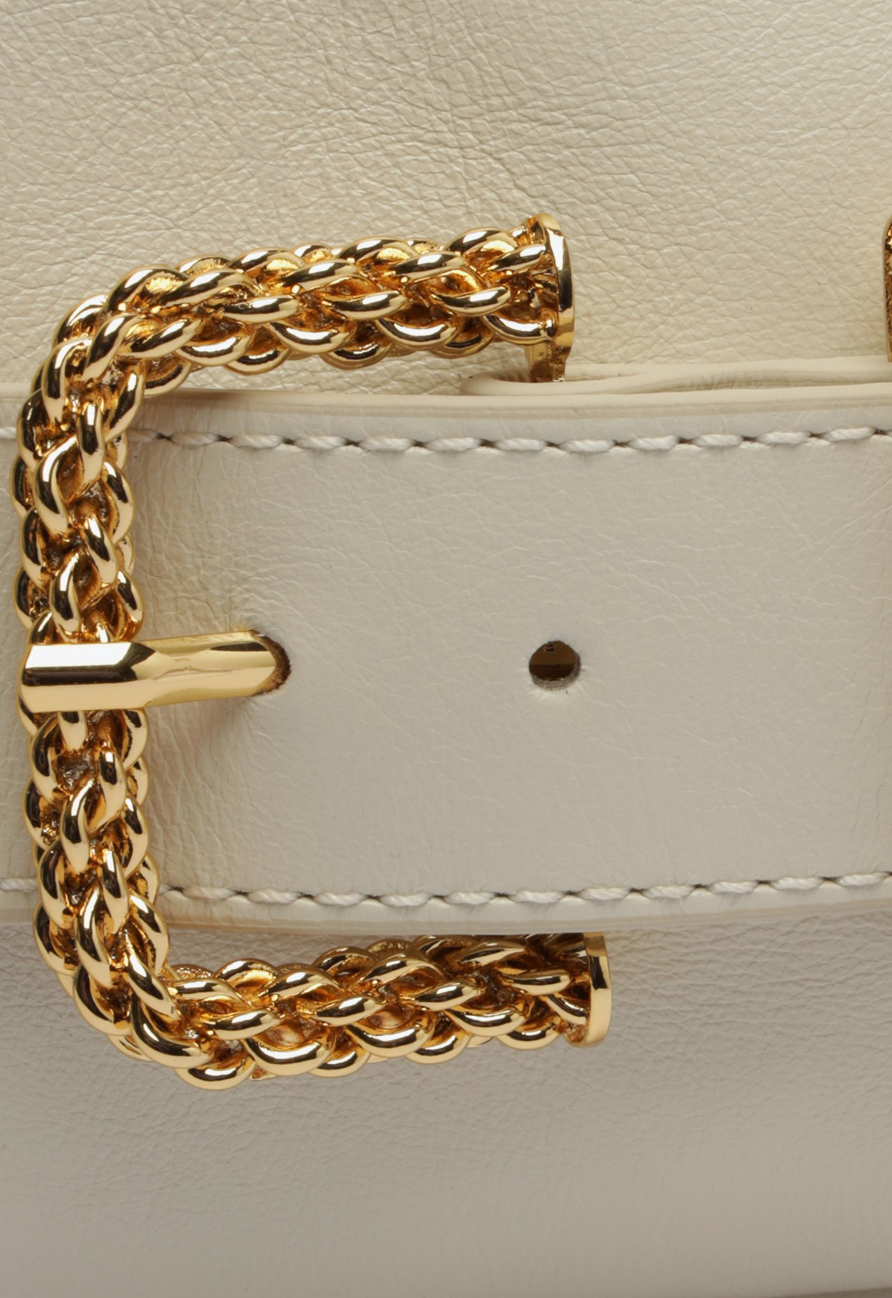 Bolsa Branca Schutz Transversal Pequena Fivela Couro | ZZ MALL