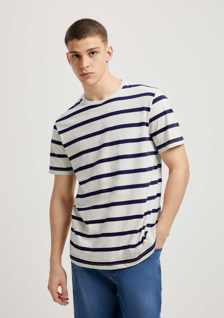 Camiseta Azul Hering Manga Curta Fio Tinto Bossa