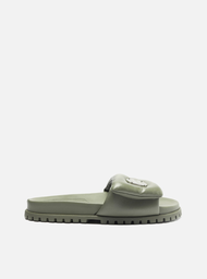 Slide Puffer Verde Militar Arezzo Couro Tratorado