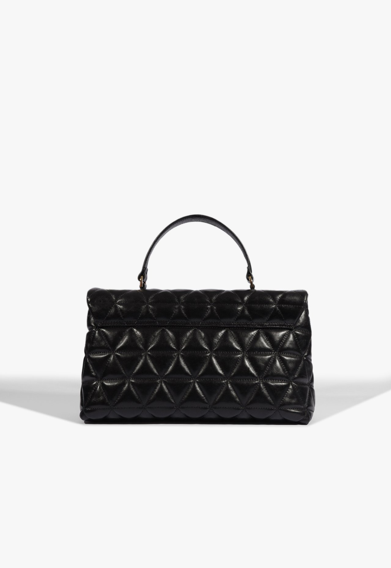 Bolsa Satchel 944 Media Couro Preta | ZZ MALL