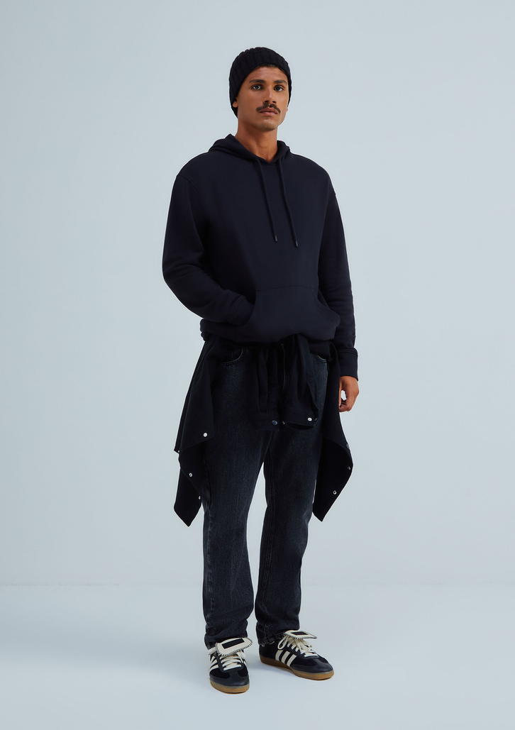 Blusão Preto Herring Básico Masculino Comfort Em Moletom Peluciado