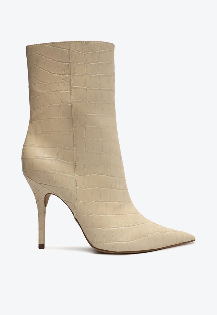 Bota Off white Arezzo Croco Cano M dio Salto Alto Fino ZZ MALL
