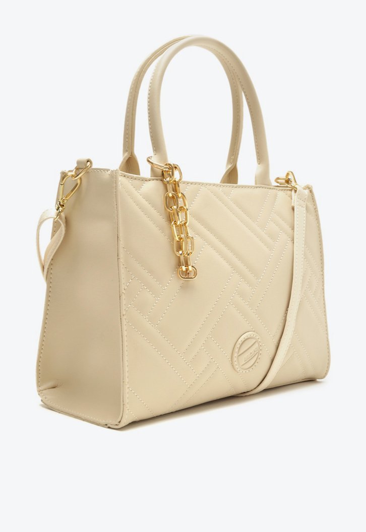 Bolsa Tote Branca Correntes Média