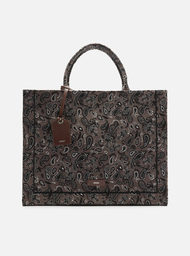Bolsa Shopping Marrom Arezzo Paisley Grande Livia