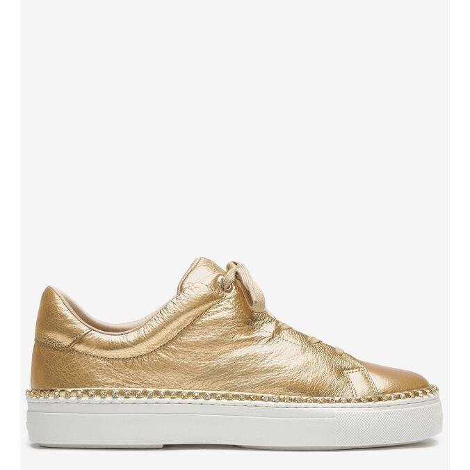 tenis dourado feminino arezzo