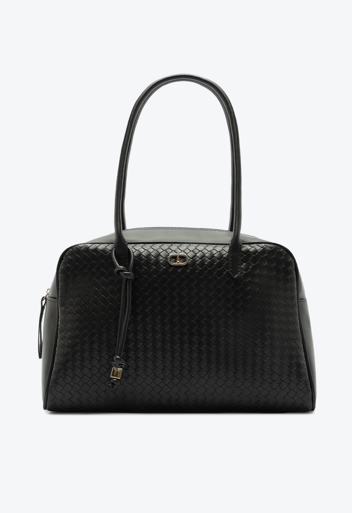 Bolsa Tote Grande Detalhe Nó Preta