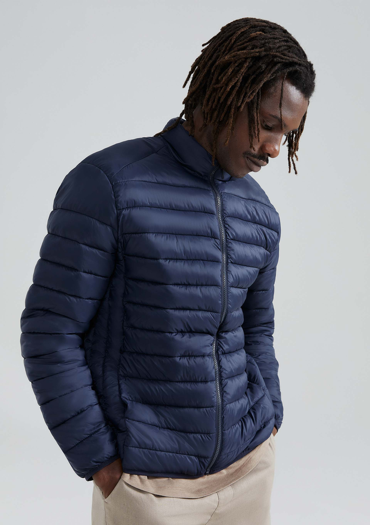 Jaqueta Azul Marinho Hering Básica Masculina Puffer Regular Matelassê
