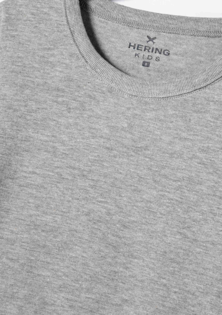 Camiseta Cinza Hering Básica Infantil Modelagem Regular