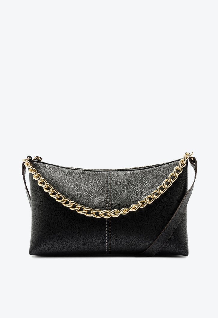 Bolsa Tiracolo Média Detalhe Corrente Preta