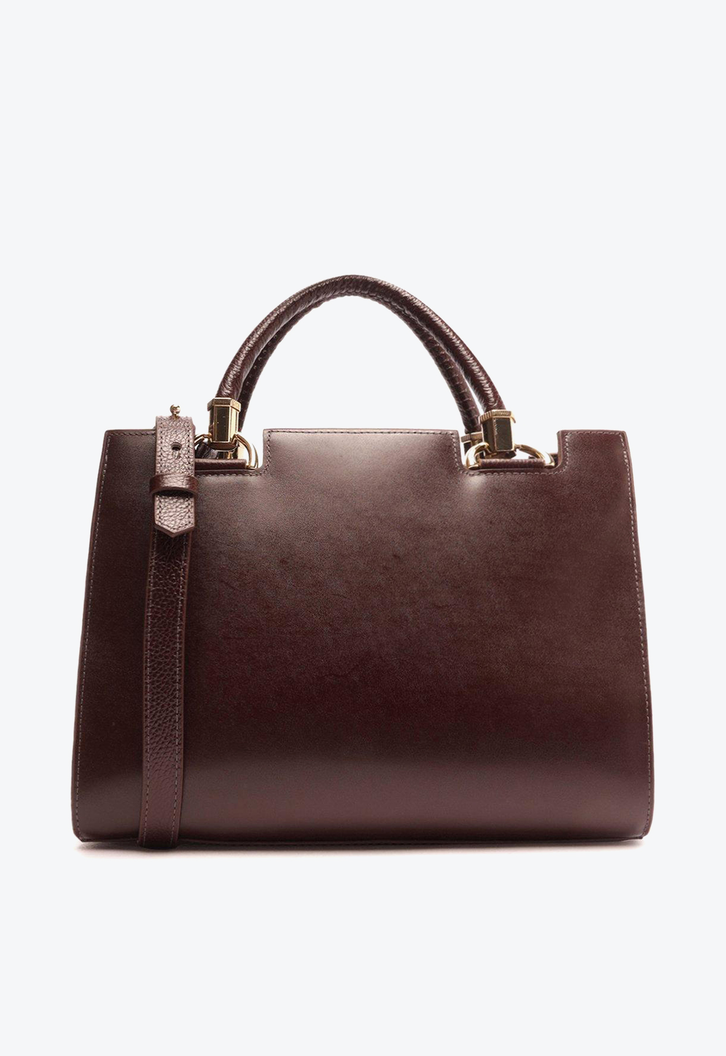 Bolsa Tote Vinho Arezzo Couro Abraccio Grande