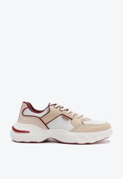 Tênis De Amarrar Branco Anacapri Chunky Detalhe Bordô