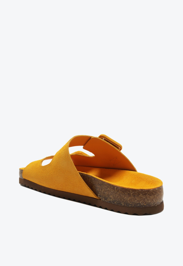Sandália Papete Enola Suede Amarela