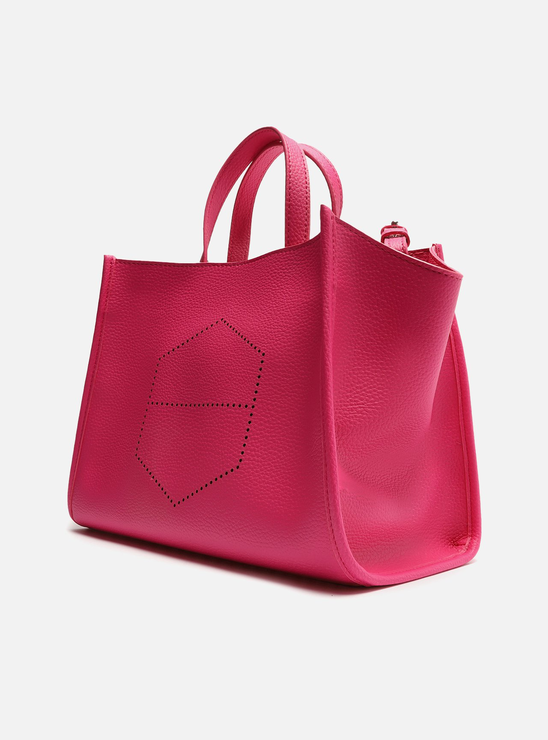 Bolsa Tote Rosa Grande Logo Perfurado