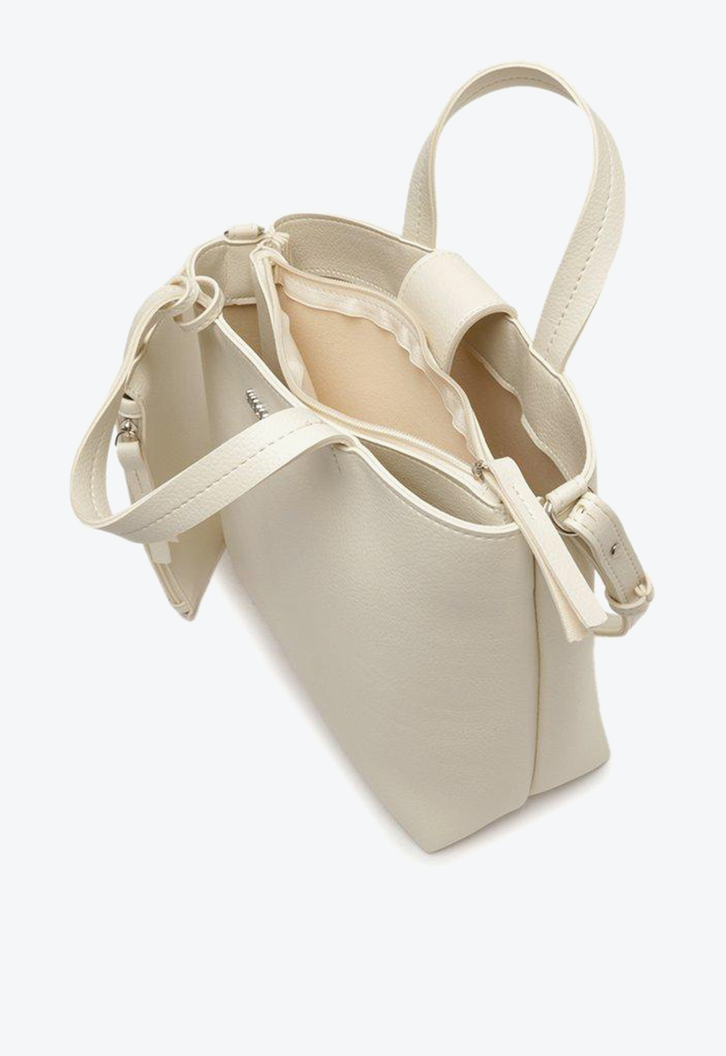 Bolsa Tote Pouch Branca Anacapri Divisórias Média