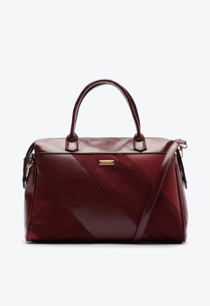 Bolsa Tote Grande Mix Texturas Vermelha