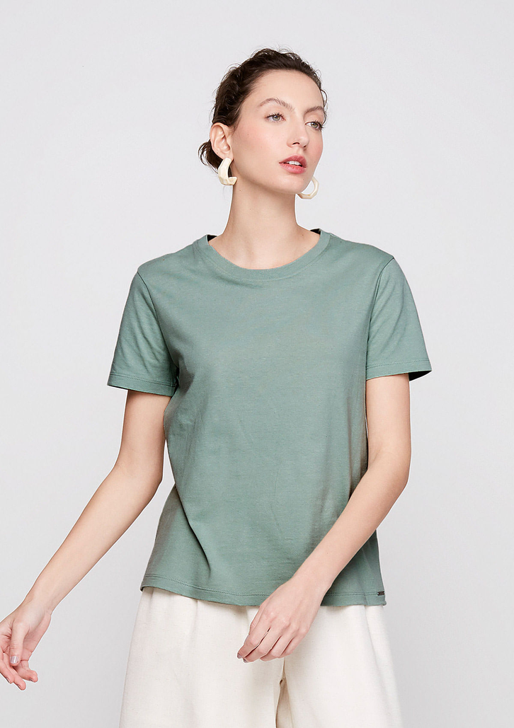 Blusa Verde Dzarm Manga Curta