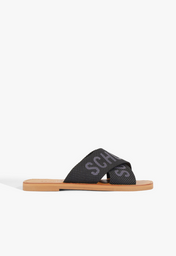 Sandália Rasteira X Schutz Logo Azul