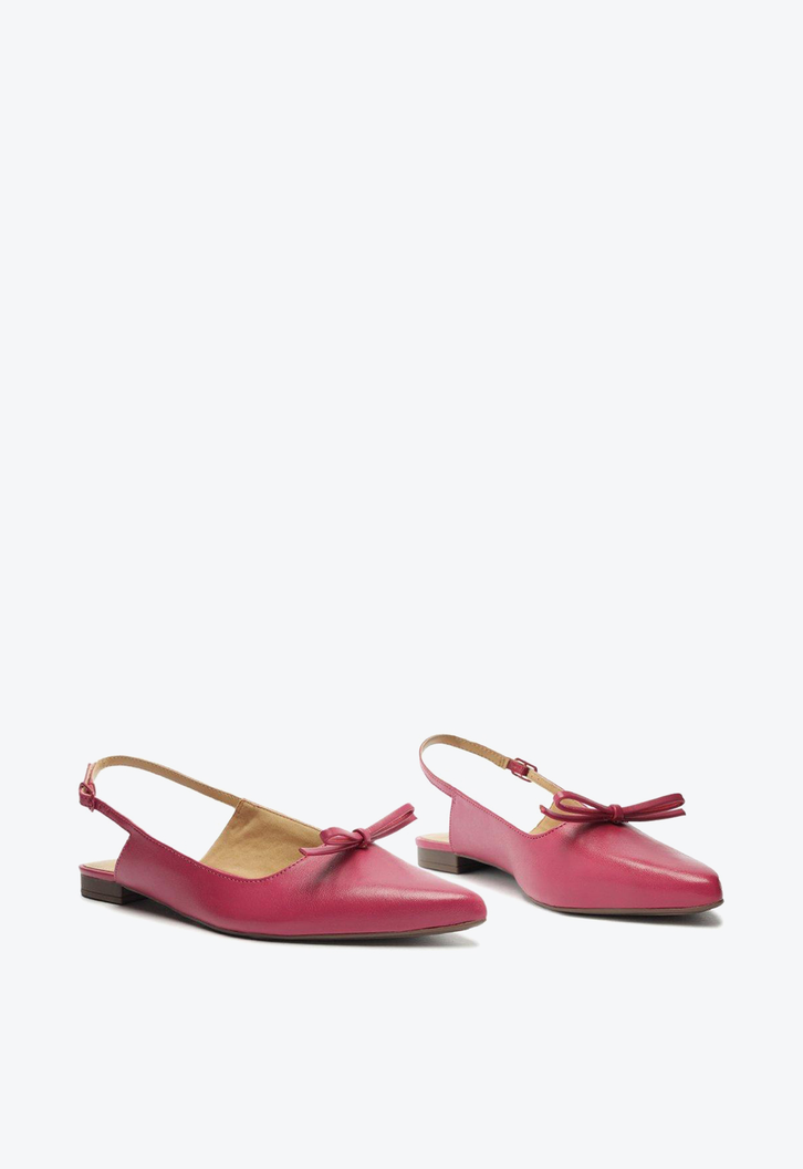 Sapatilha Rosa Anacapri Slingback Bico Fino Laço