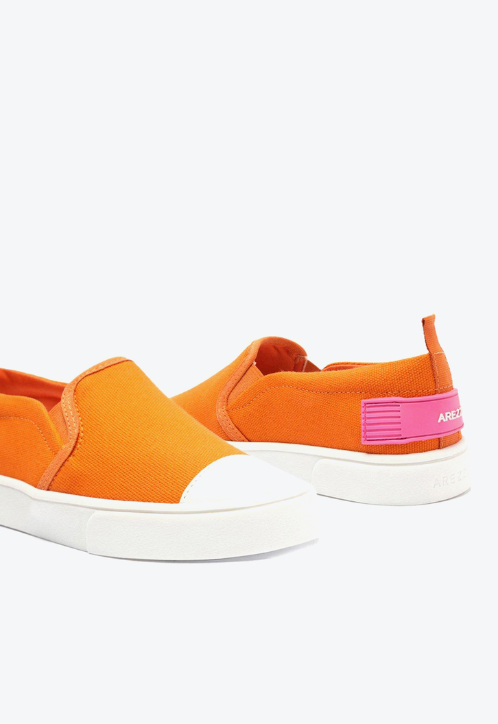 Tênis Slip Laranja Arezzo On Lona Elásticos Bambini