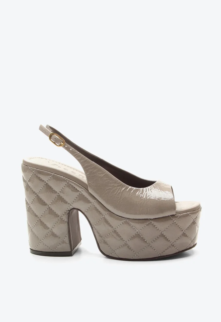 Sandália Peep Toe Chiara Cinza