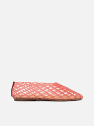 Sapatilha Vermelha Arezzo Bico Redondo Mesh