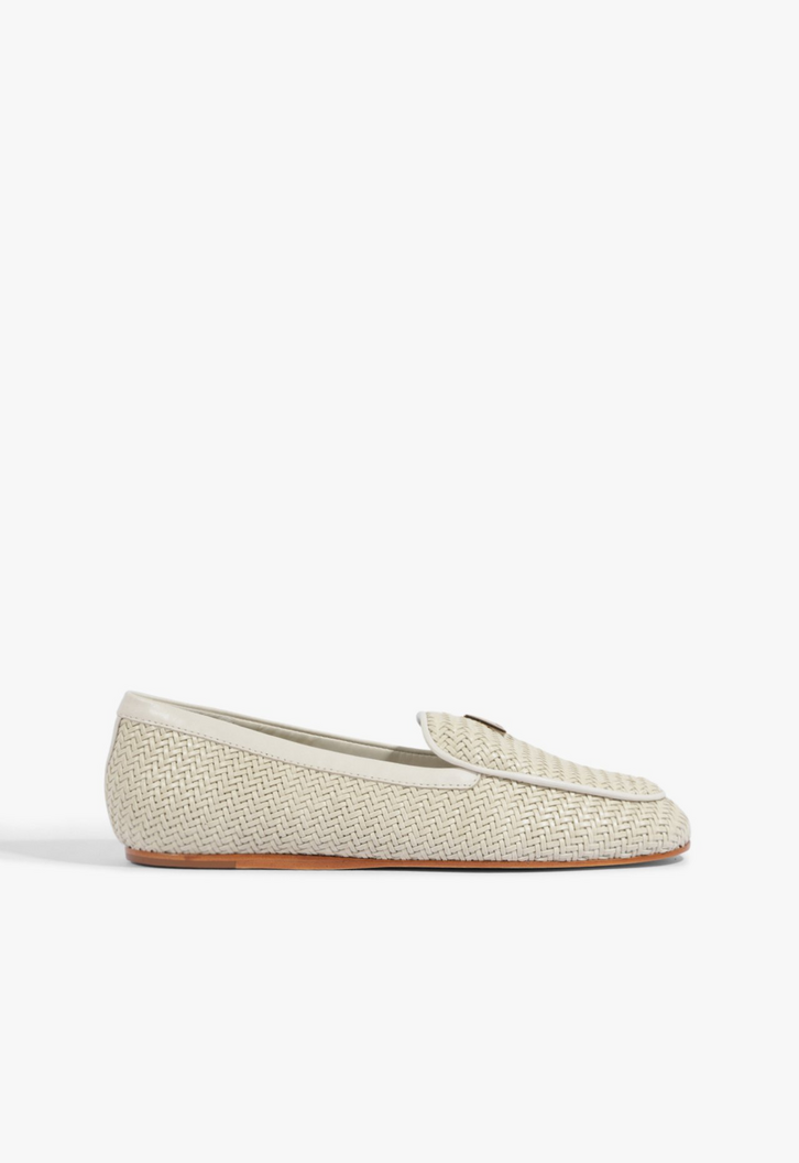 Mocassim Couro Trama Branco