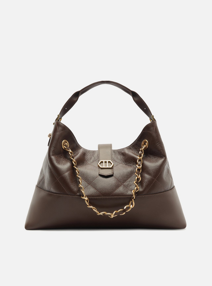 Bolsa Tote Marrom Couro Média