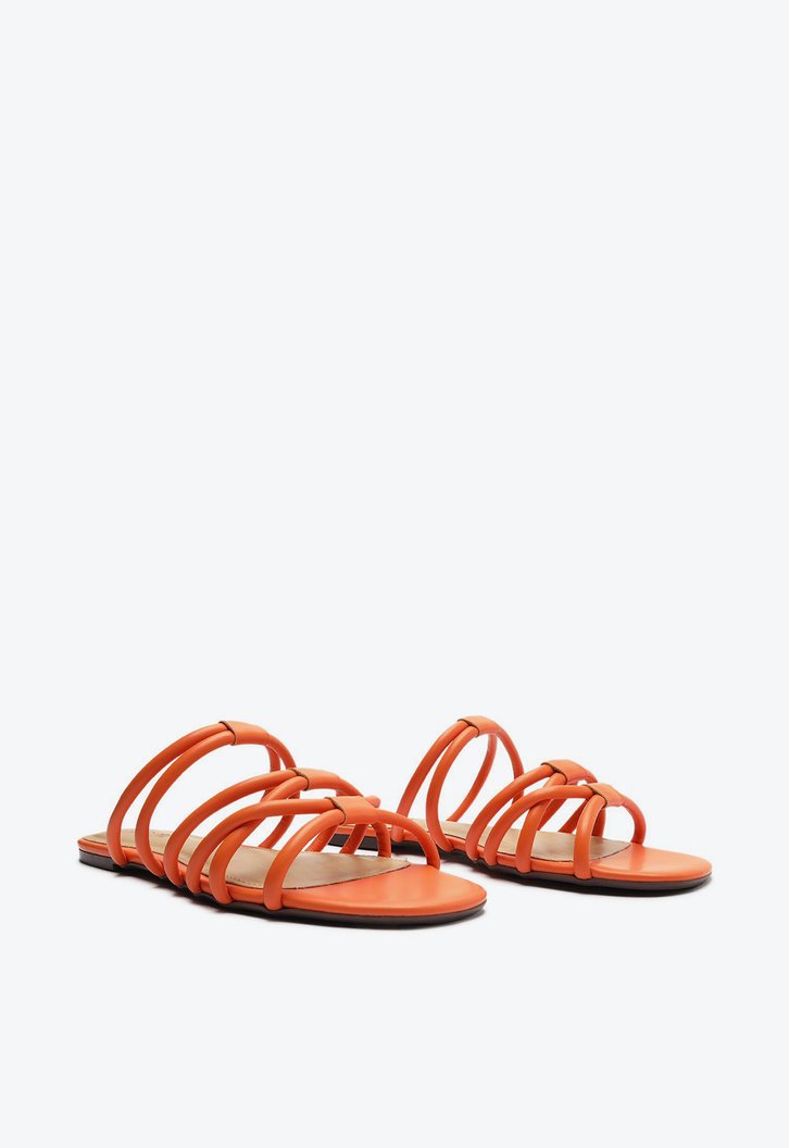 Rasteira Laranja Anacapri Deserto Tiras Flat
