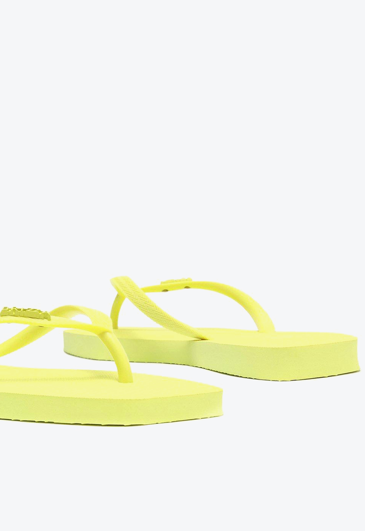 Chinelo De Dedo Amarelo Brizza Bico Quadrado Tiras