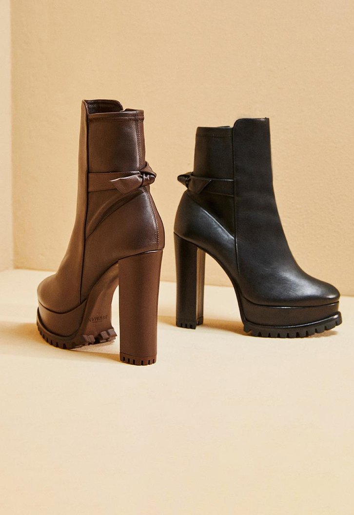 Clarita Lug Sole Bootie Platform Black