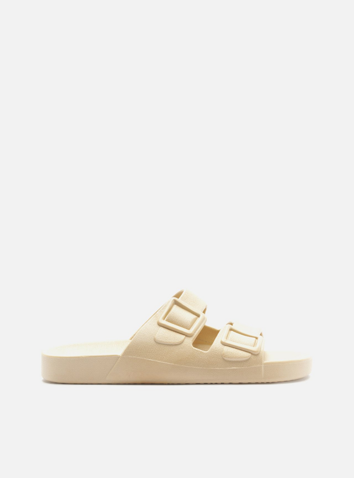 Sandália Papete Off White Plataforma Fivela Brizza
