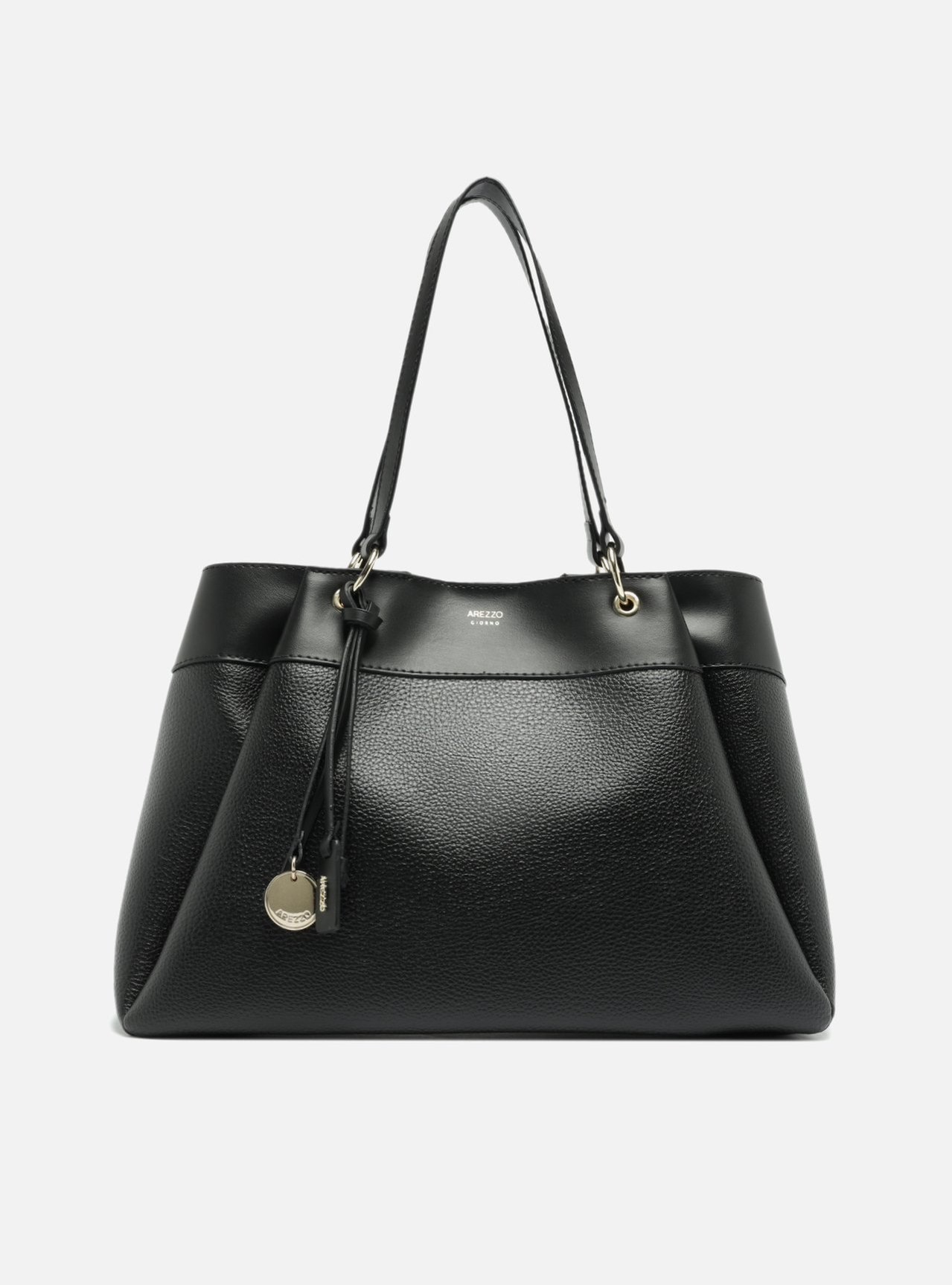 Bolsa Shopping Preta Giorno Grande Charm Medalha | ZZ MALL