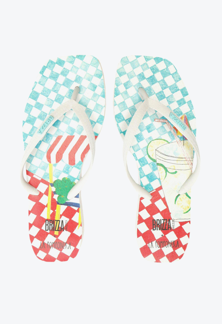 Chinelo De Dedo Estampado Brizza Square