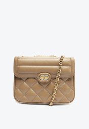 Bolsa Tiracolo Média Dazzle Couro Marrom