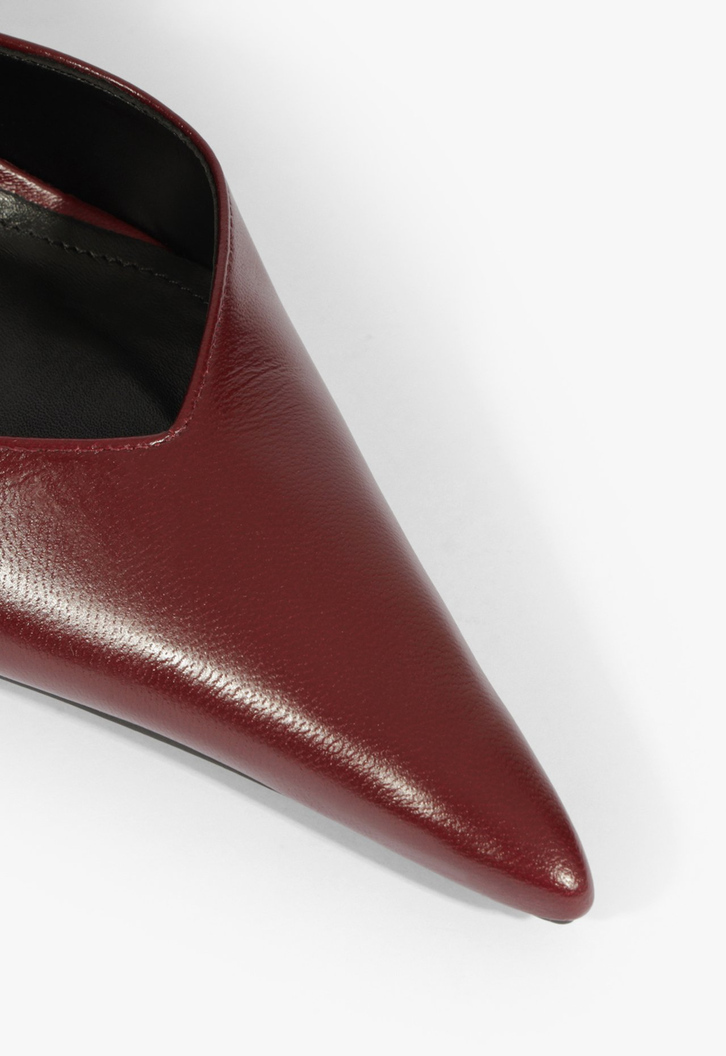 Slingback Couro Vermelho