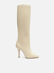 Bota Off-white Arezzo Couro Cano Longo Bico Quadrado Hailey
