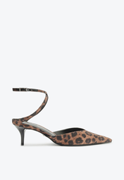 Sapato Scarpin Animal Print Schutz Salto Médio Tiras Couro