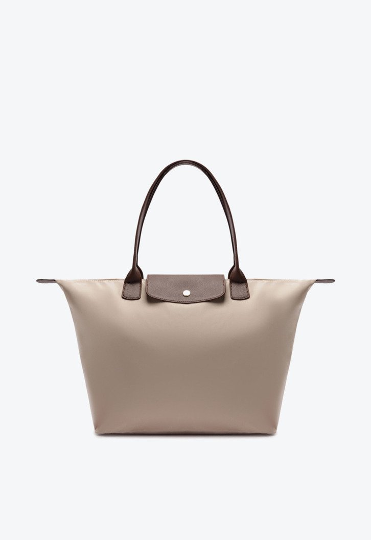 Bolsa Shopping Grande Nylon Botão Branca