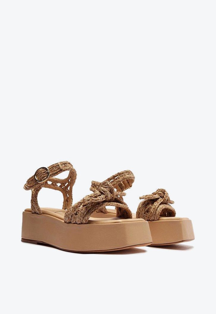 Raffia Clarita Flatform Bege