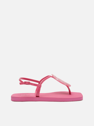 Sandália Rasteira Rosa Slim Square Quartzo