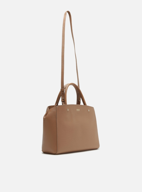 Bolsa Tote Natural Arezzo Couro Média Bella Peach