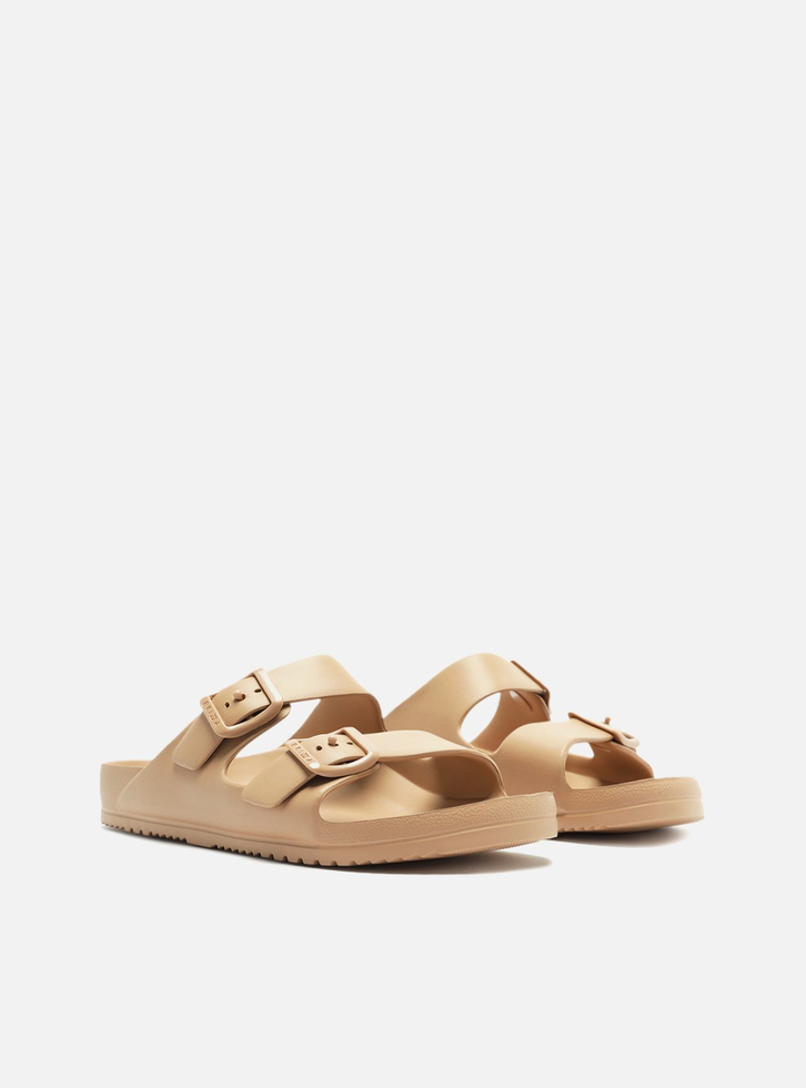 Slide Nude Flatform Tiras Brizza