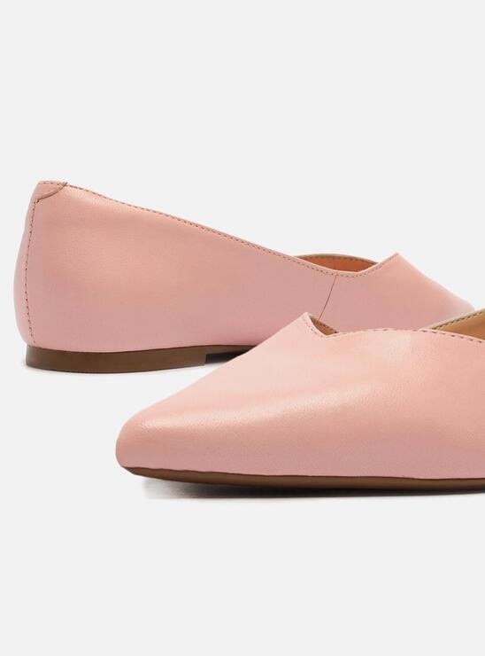 SAPATILHA ROSA AREZZO SOFT COURO BICO FINO