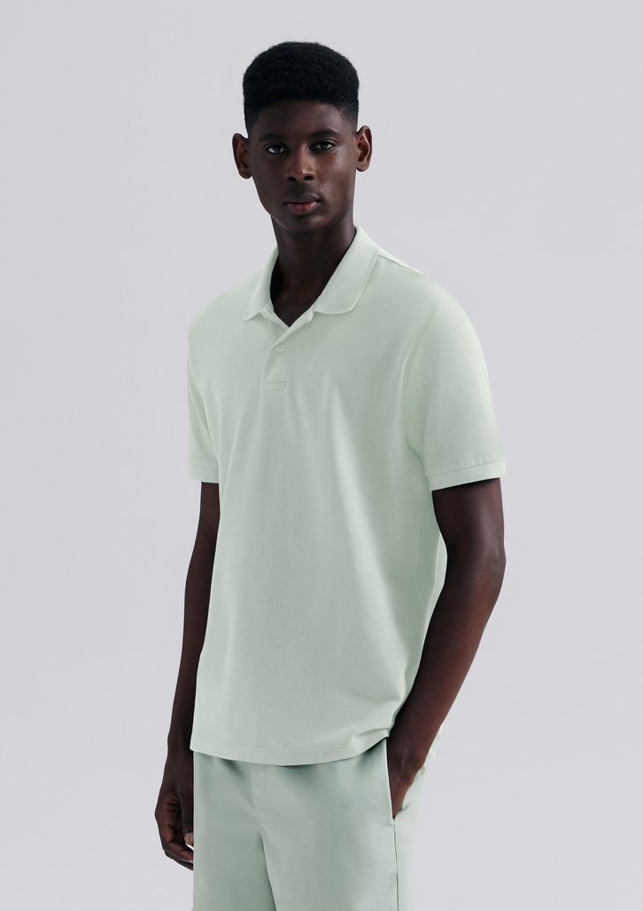 Camisa Polo Básica Verde Hering Manga Curta Em Piquet