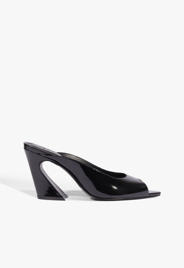 Mule Lexi Block Couro Preto | ZZ MALL
